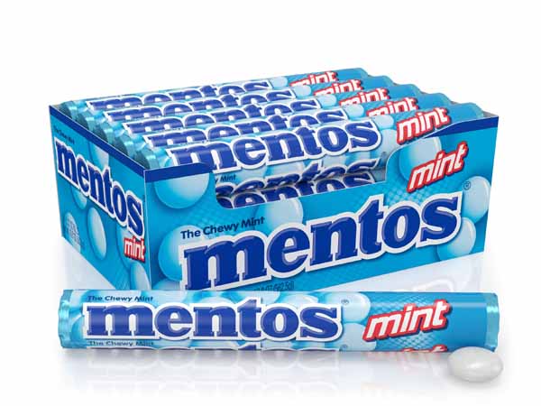 Tubos caramelos Mentos Menta